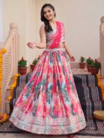 Pink Color Chinon Lehenga Choli