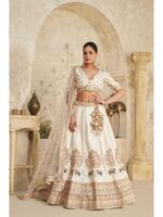 Cream Color Silk Lehenga Choli