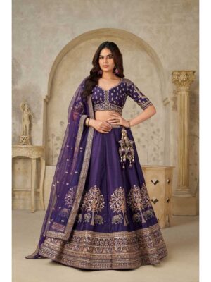 Purple Color Silk Lehenga Choli