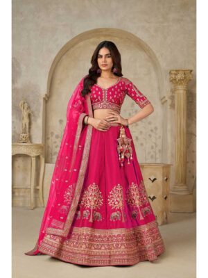 Pink Color Silk Lehenga Choli