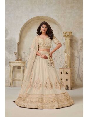 Cream Color Silk Lehenga Choli