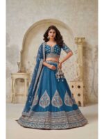 Teal Blue Color Silk Lehenga Choli
