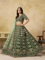 Green Color Art Silk Lehenga Choli