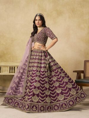 Wine Color Art Silk Lehenga Choli