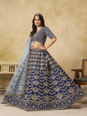 Blue Color Art Silk Lehenga Choli