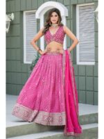 Pink Color Organza Lehenga Choli