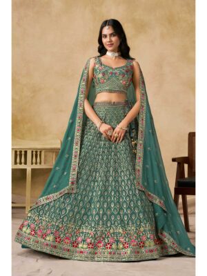 Blue Color Georgette Lehenga Choli