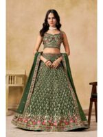 Green Color Georgette Lehenga Choli