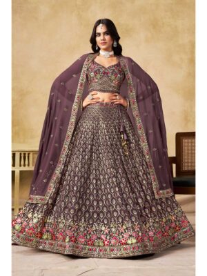 Purple Color Georgette Lehenga Choli