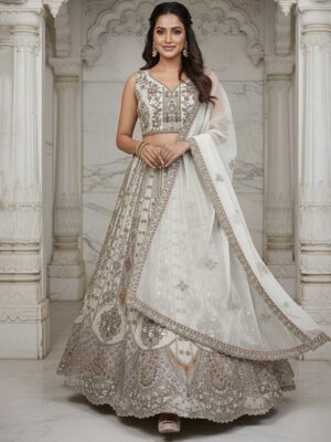 White Color Organza Lehenga Choli
