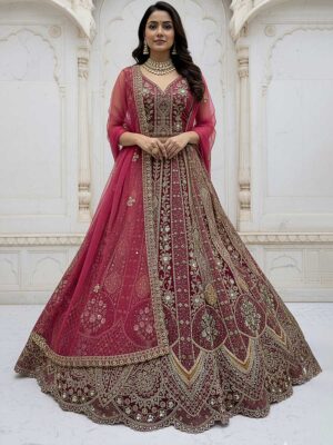 Pink Color Organza Lehenga Choli