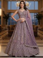 Purple Color Net Lehenga Choli