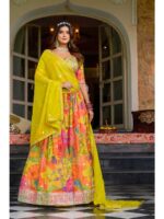 Yellow Color Organza Lehenga Choli