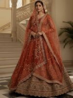 Orange Color Gadhwal Silk Lehenga Choli