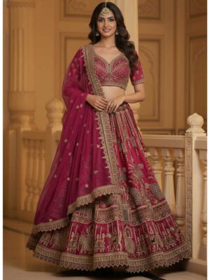 Pink Color Silk Lehenga Choli