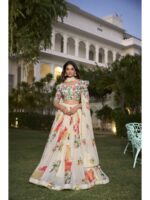 Cream Color Georgette Lehenga Choli