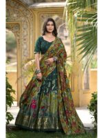 Green Color Tussar Silk Lehenga Choli