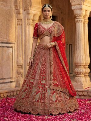 Red Color Silk Lehenga Choli