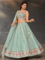 Sky Blue Color Georgette Lehenga Choli
