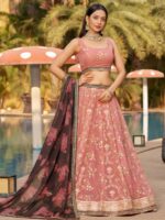 Pink Color Georgette Lehenga Choli