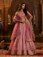 Pink Color Organza Lehenga Choli