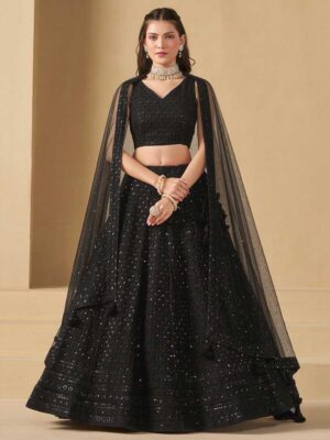 Black Color Georgette Lehenga Choli