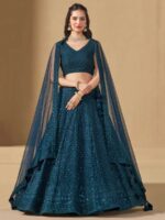 Teal Color Georgette Lehenga Choli