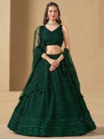 Green Color Georgette Lehenga Choli