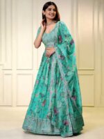 Blue Color Organza Lehenga Choli