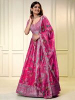 Pink Color Organza Lehenga Choli