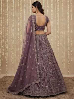 Purple Color Net Lehenga Choli