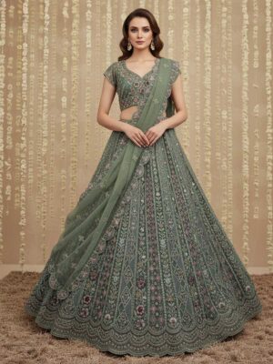 Green Color Net Lehenga Choli