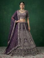 Purple Color Satin Lehenga Choli