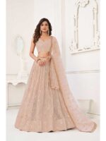 Peach Color Butterfly Net Lehenga Choli