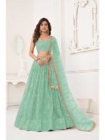 Sea Green Color Butterfly Net Lehenga Choli