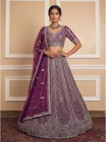 Purple Color Net Lehenga Choli
