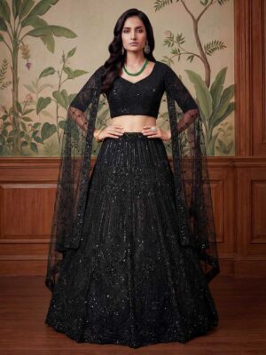 Black Color Net Lehenga Choli