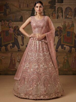 Pink Color Net Lehenga Choli