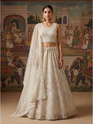 White Color Net Lehenga Choli