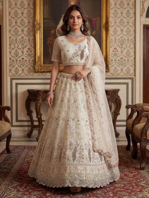 White Color Net Lehenga Choli