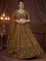 Mustard Color Satin Lehenga Choli