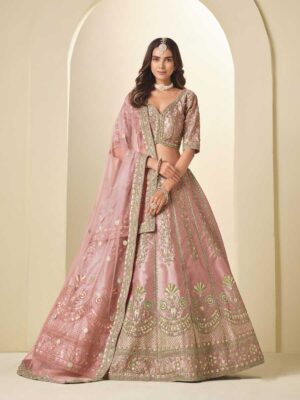 Pink Color Art Silk Lehenga Choli