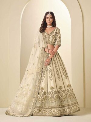 Off White Color Art Silk Lehenga Choli
