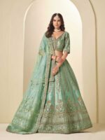 Sea Green Color Art Silk Lehenga Choli