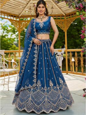 Morpich Color Satin Lehenga Choli
