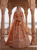 Orange Color Silk Lehenga Choli