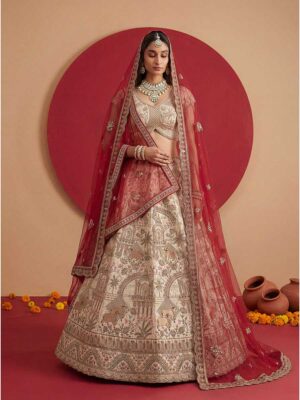 Off White Color Silk Lehenga Choli