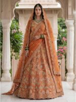 Orange Color Silk Lehenga Choli