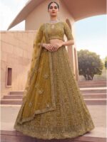 Golden Color Net Lehenga Choli