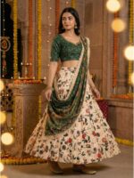 Peach Color Satin Silk Lehenga Choli